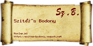 Szitás Bodony névjegykártya